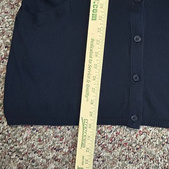 Lafayette 148 Navy V-Neck Button Front Long Sleeve  Long Cardigan Sweater Size L - Picture 14 of 14